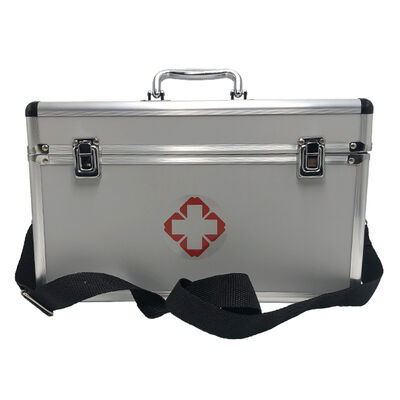 An empty aluminum alloy emergency medical kit for safety and protection
