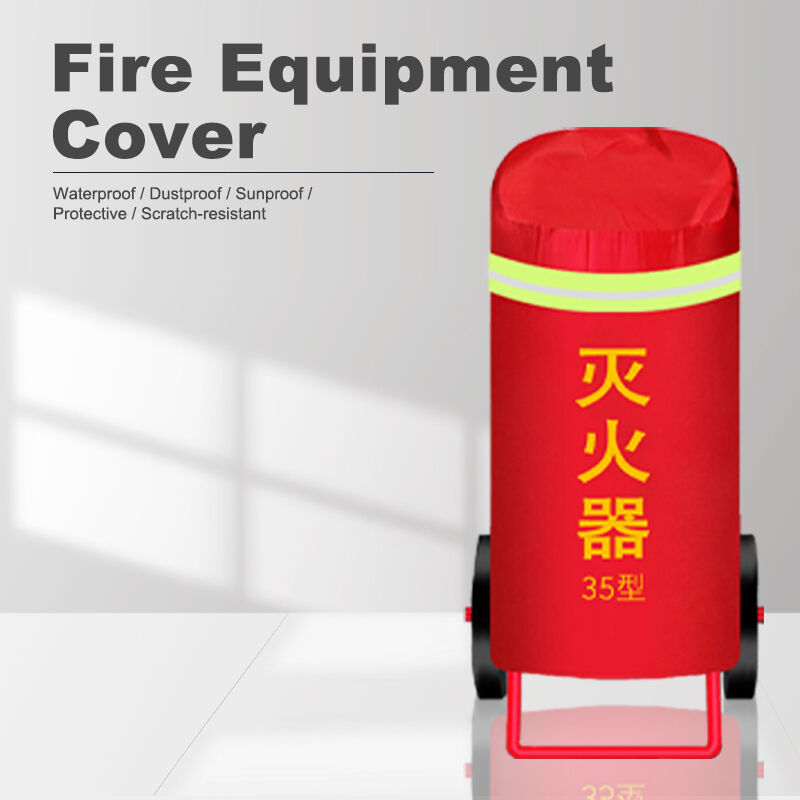 Fire Extinguisher Cover 8kg Capacity Red Oxford Cloth Sun Dust Proof Protective Cover for Vehicle-Mounted Dry Powder Fire