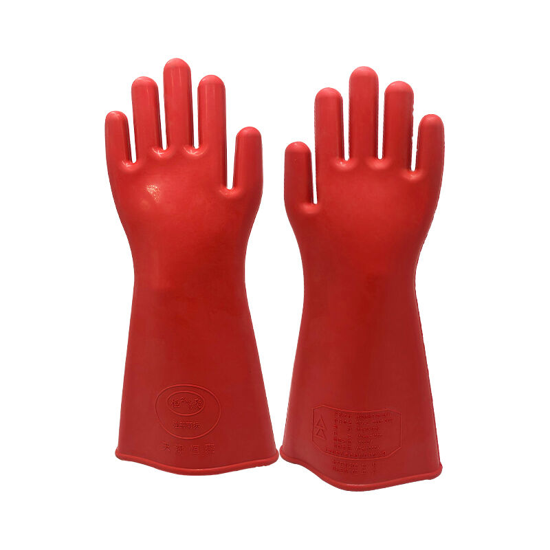 Natural Rubber Insulating Gloves 1.2 Class 12KV Test Voltage AC ≤8000V for Electrical Maintenance, Power Distribution