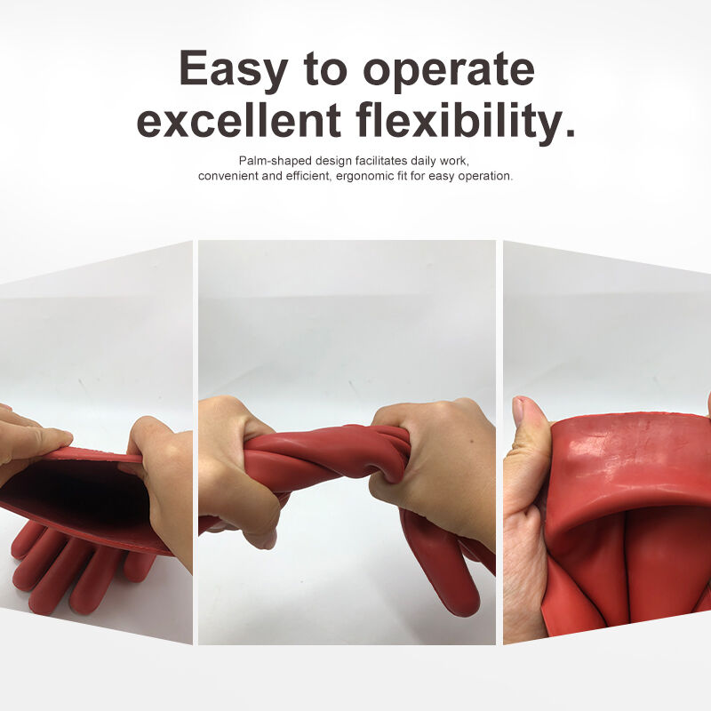 Natural Rubber Insulating Gloves 1.2 Class 12KV Test Voltage AC ≤8000V for Electrical Maintenance, Power Distribution