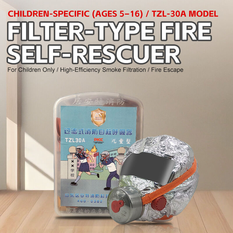 Children'S Filter Self Rescue Full Face Respirator Mask Adjustable Strap 30 Minute Protection Against CO, Smoke & Toxic Gases