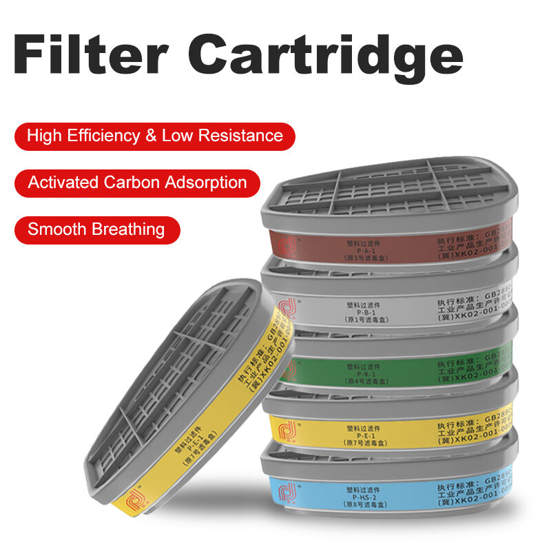 The factory sells 6003 organic vapor acidic gas cylinder activated carbon filter and 6200, 6800, 7502 reusable gas masks.