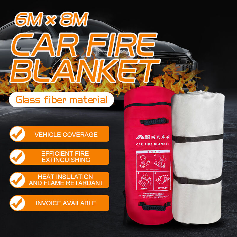 Fiberglass Fire Blanket JAT-301 6x8m 550gsm High Temperature Resistant 500-700°C For Kitchen Lab Industrial Emergency Safety