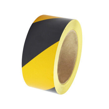 เทปเตือน PVC สีดําและเหลือง สายเตือนการจราจรด้านอุปกรณ์ป้องกันไฟ สายเตือนการจราจรด้านอุปกรณ์ป้องกันไฟ สีดําและเหลือง เทปสะท้อนแสง
